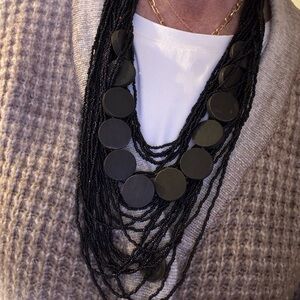 Elegant Black Beaded Necklace